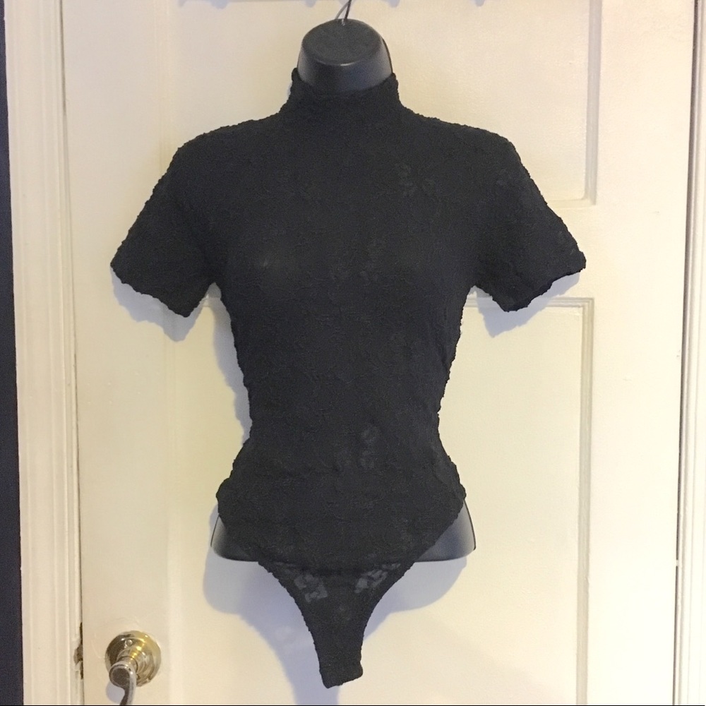 Jonden by Linda Leal Lace Mock Neck Body Suit